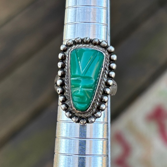 925 Sterling Silver Jewelry - 925 silver ring with malachite face